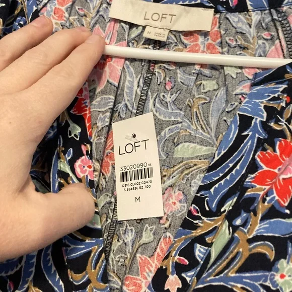 LOFT Spring Bloom Button Swing Dress NWT - Picture 3 of 3